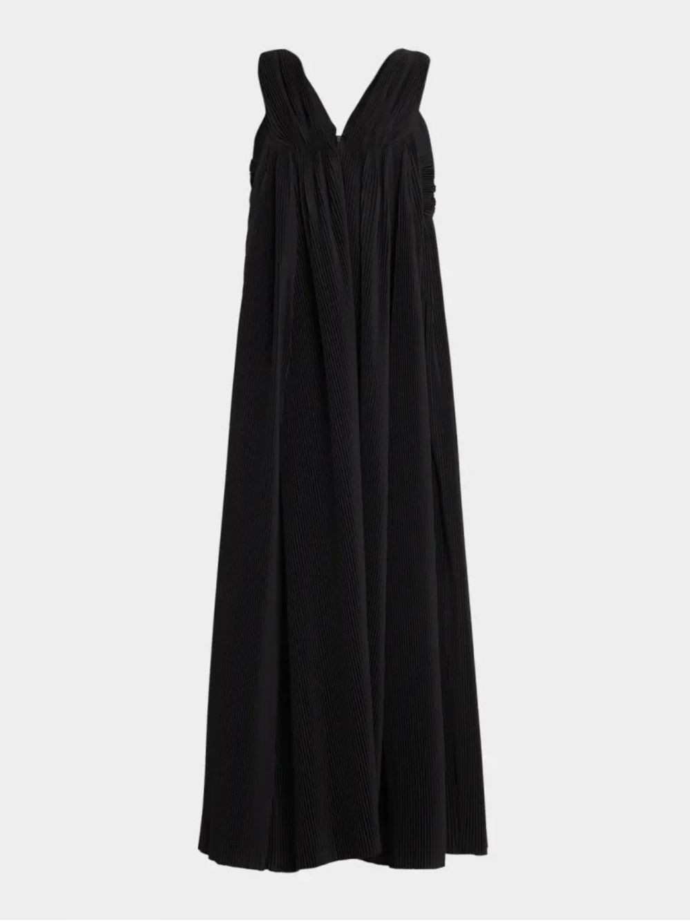 Co Crinkle Pleated V-Neck Sleeveless Midi Dress NWT